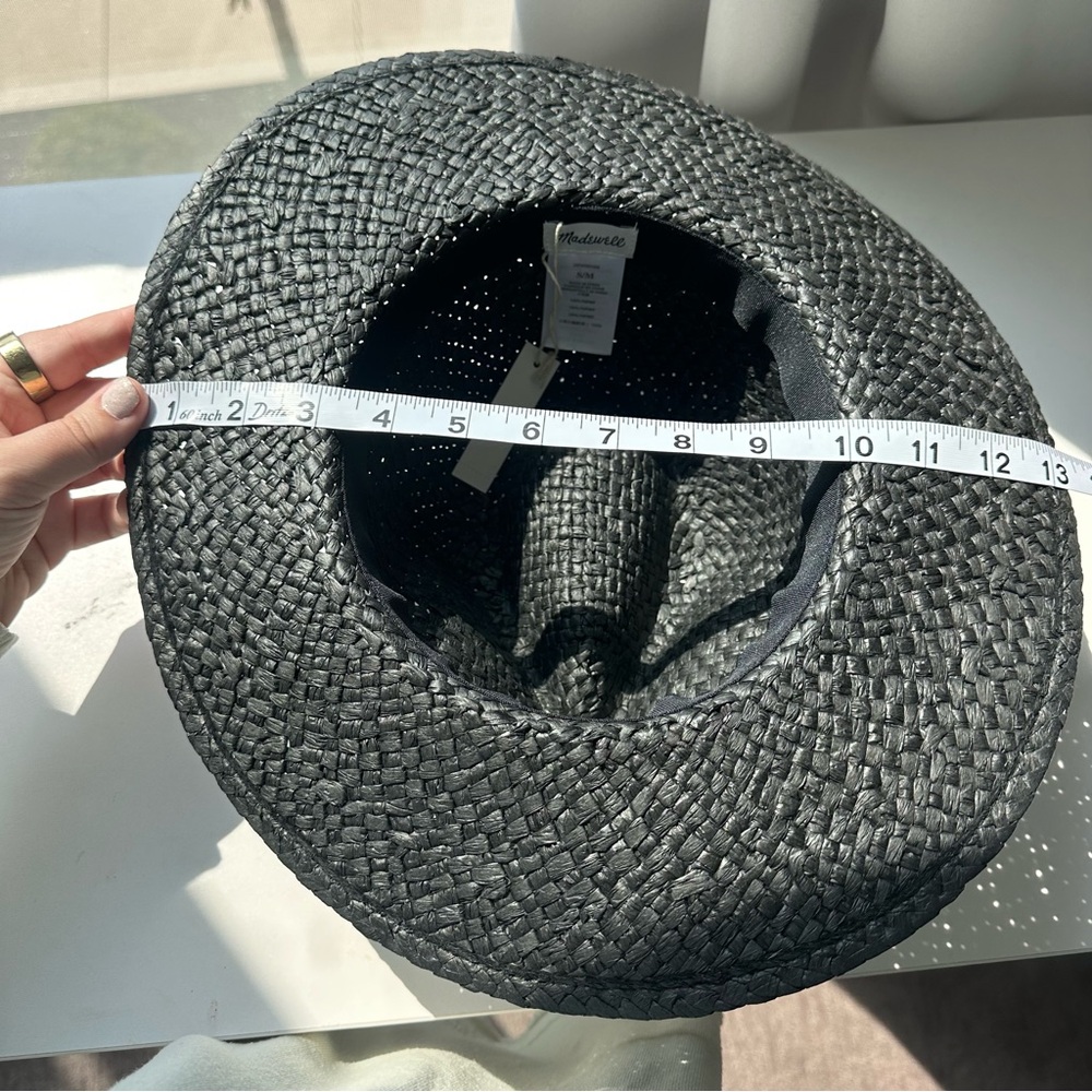 Madewell Black Braided Straw Fedora Hat - Picture 7 of 7